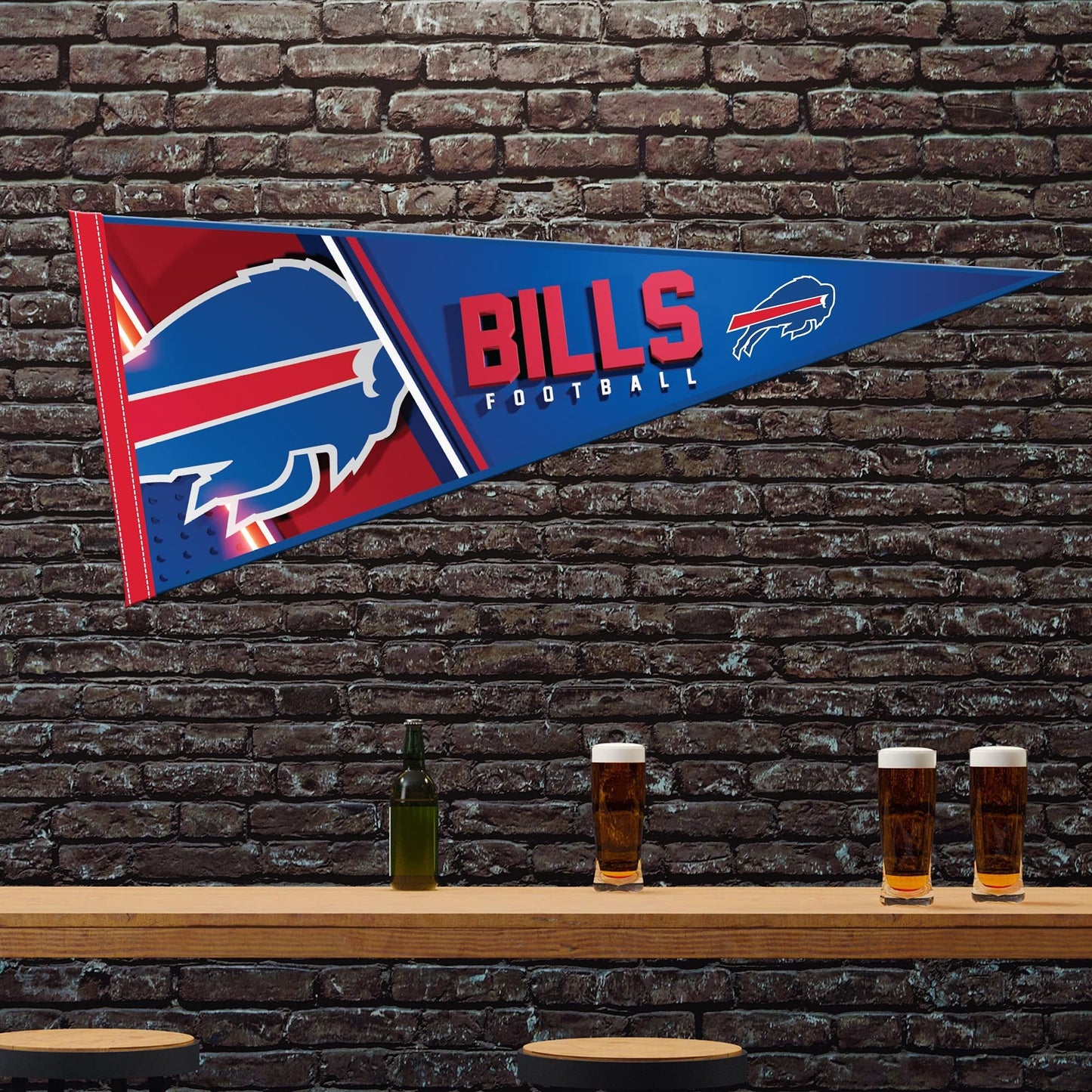 Buffalo Bills Primary 12" x 30" Felt Wall Décor Pennant - Great for Home/Bed Room/Man Cave Décor