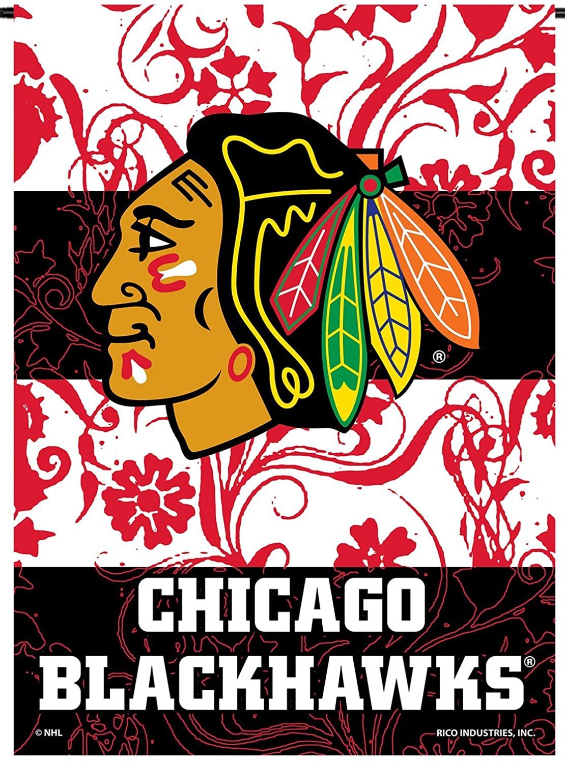 Chicago Blackhawks Premium Double Sided Garden Flag Banner, 13x18 Inch, Display Pole Sold Separately