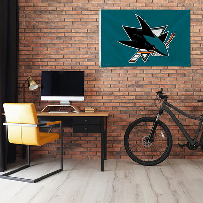 San Jose Sharks 3x5 Feet Premium Flag Banner with Metal Grommets Outdoor