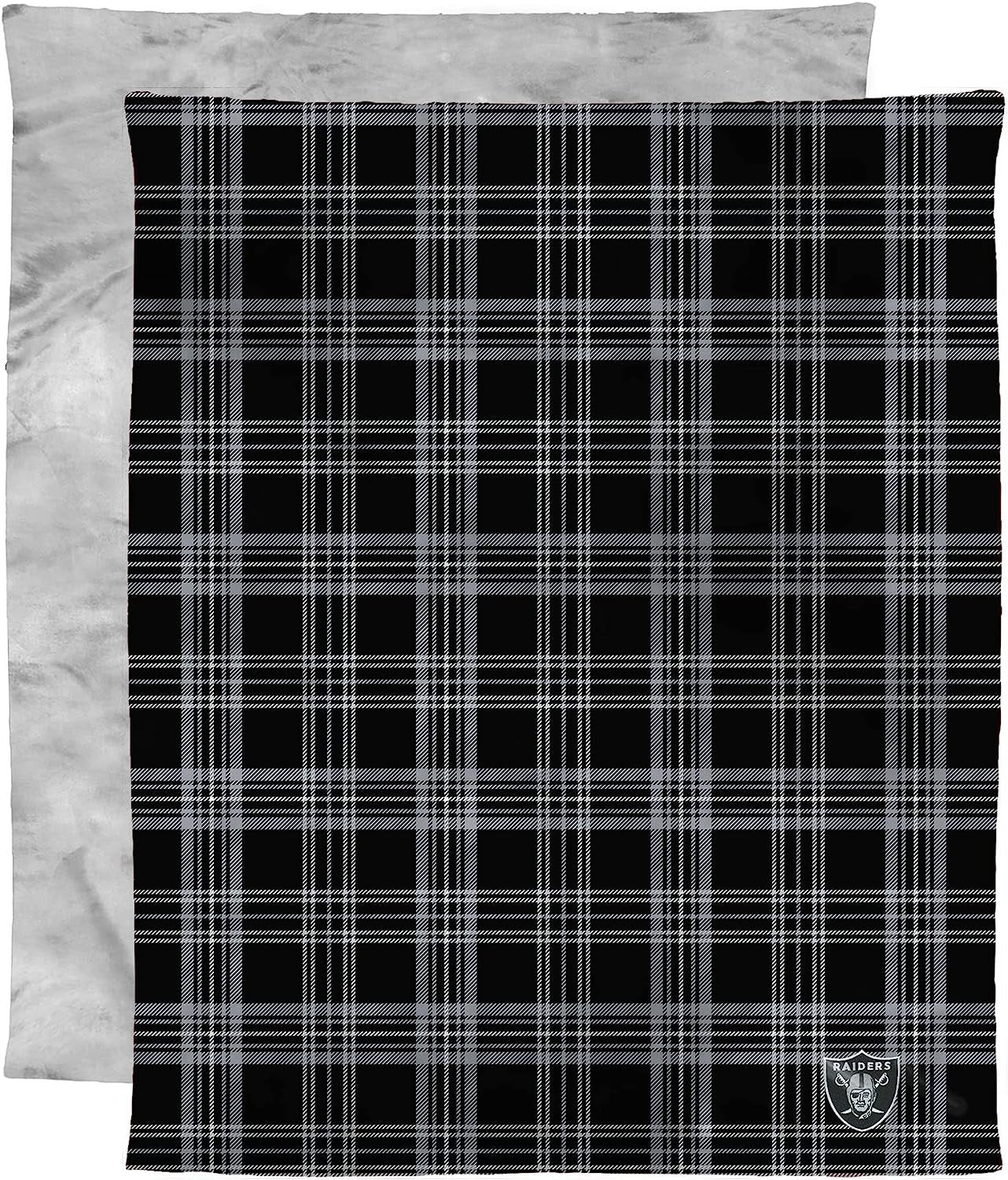 Las Vegas Raiders Throw Blanket, Micro Mink Plush Fleece with Faux Fur Reverse, 48x60 Inch