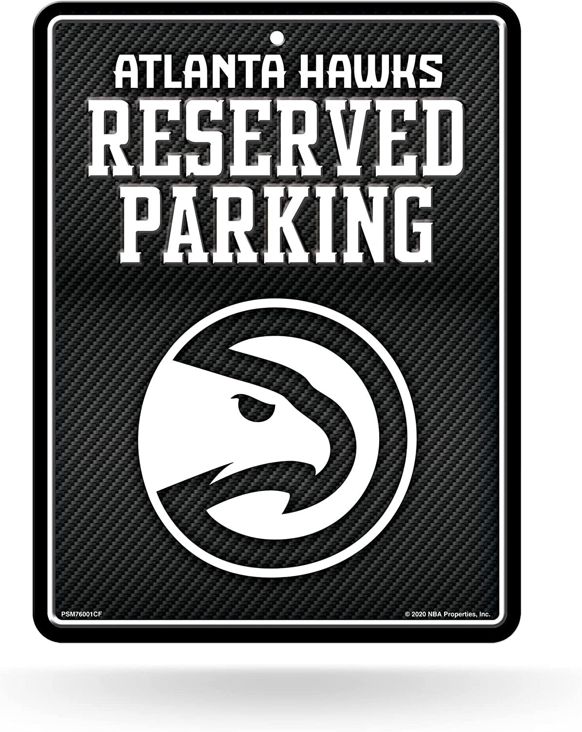 Atlanta Hawks Metal Parking Novelty Wall Sign 8.5 x 11 Inch Carbon Fiber Design