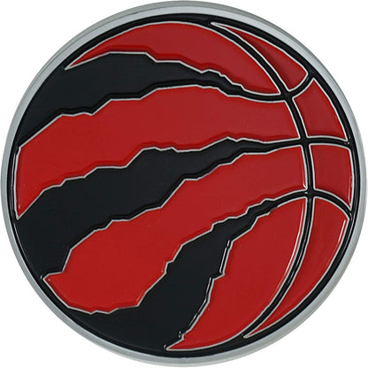 Toronto Raptors Premium Solid Metal Raised Auto Emblem, Team Color, Shape Cut, Adhesive Backing