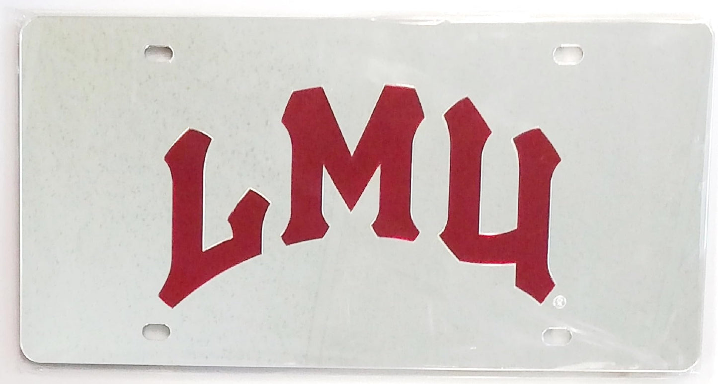 Loyola Marymount University Lions Premium Laser Cut Tag License Plate, Mirrored Acrylic Inlaid, 12x6 Inch