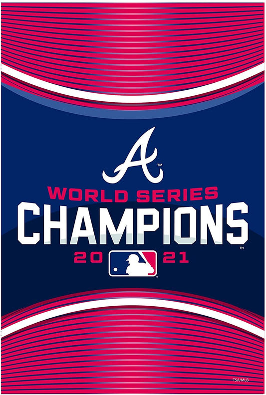 Atlanta Braves 2021 Champions Premium Garden Flag Banner, Double Sided, 13x18 Inch