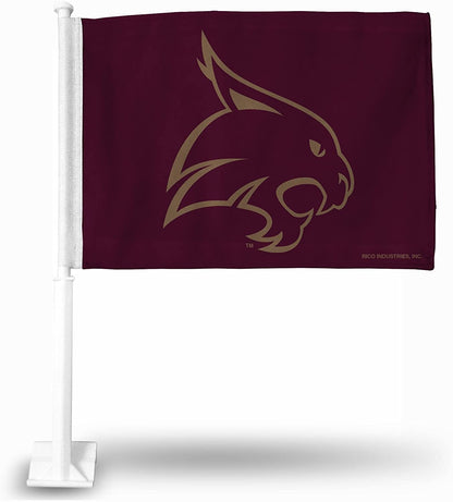 Texas State University Bobcats Car Flag with Display Pole
