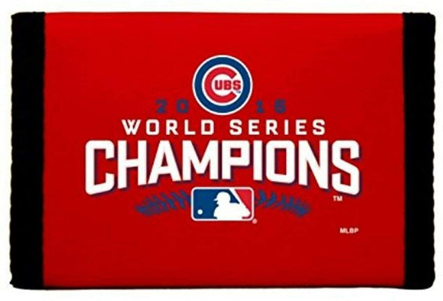 Chicago Cubs Wallet, 2016 Champions, Nylon Trifold Printed with Hook & Loop Closure, World Series