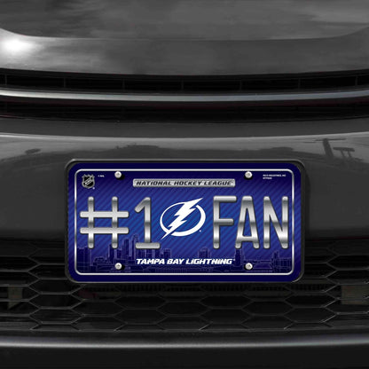 Tampa Bay Lightning Metal Auto Tag License Plate, #1 Fan Design, 12x6 Inch