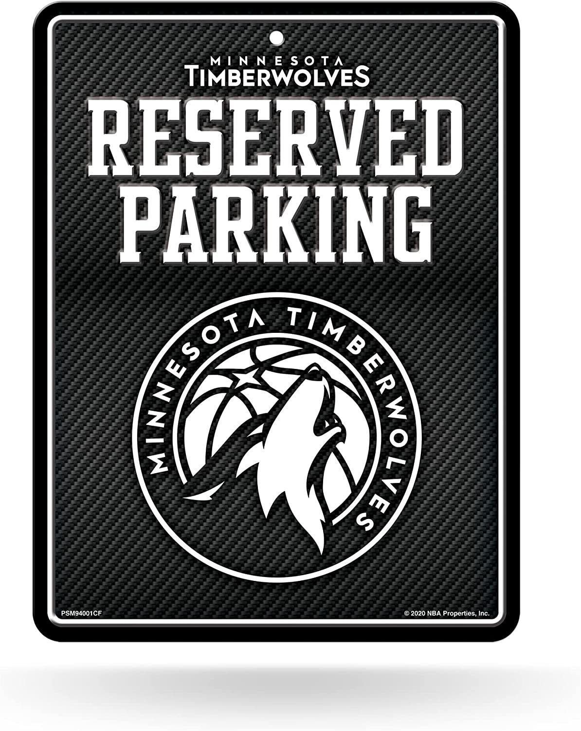 Minnesota Timberwolves Metal Parking Novelty Wall Sign 8.5 x 11 Inch Carbon Fiber Design