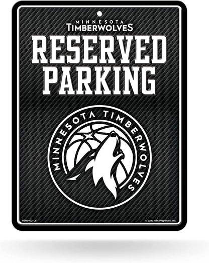 Minnesota Timberwolves Metal Parking Novelty Wall Sign 8.5 x 11 Inch Carbon Fiber Design
