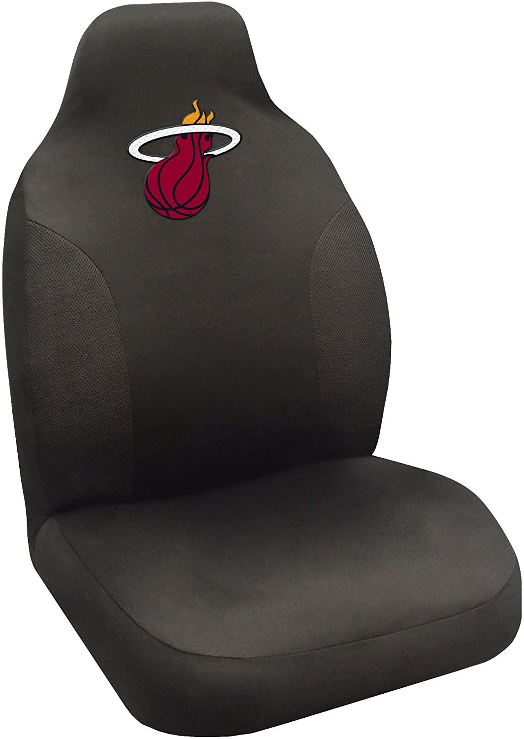 Miami Heat Premium Embroidered Black Auto Bucket Seat Cover, 48x20 Inch, Elastic