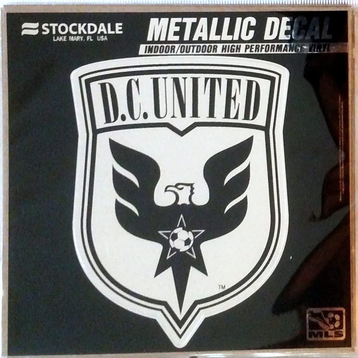 D.C. United 6 Inch Decal Sticker, Metallic Chrome Shimmer Design, MLS Soccer