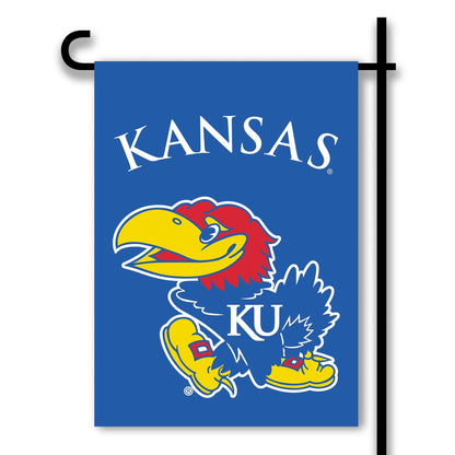 University of Kansas Jayhawks Premium Double Sided Garden Flag, 13x18 Inch, Display Pole Sold Separately