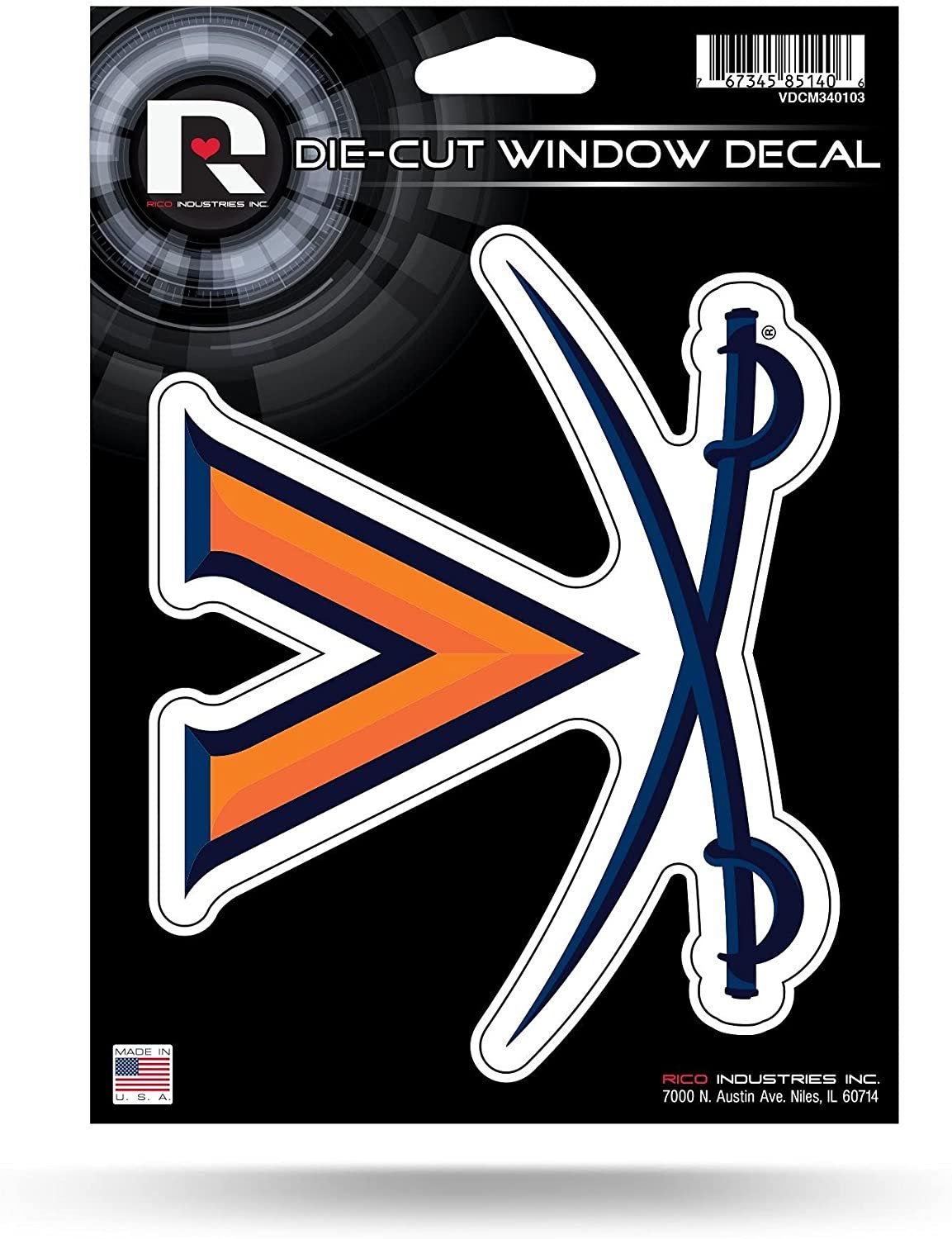 University of Virginia Cavaliers 5 Inch Die Cut Flat Vinyl Decal Sticker Adhesive Backing