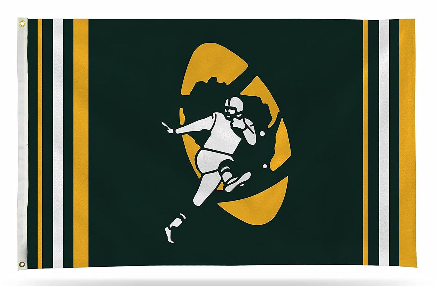 Green Bay Packers Premium 3x5 Feet Flag Banner, Retro Logo, Metal Grommets, Outdoor Indoor, Single Sided