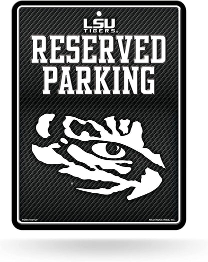 Louisiana State University Tigers LSU Metal Parking Novelty Wall Sign 8.5 x 11 Inch Carbon Fiber Design