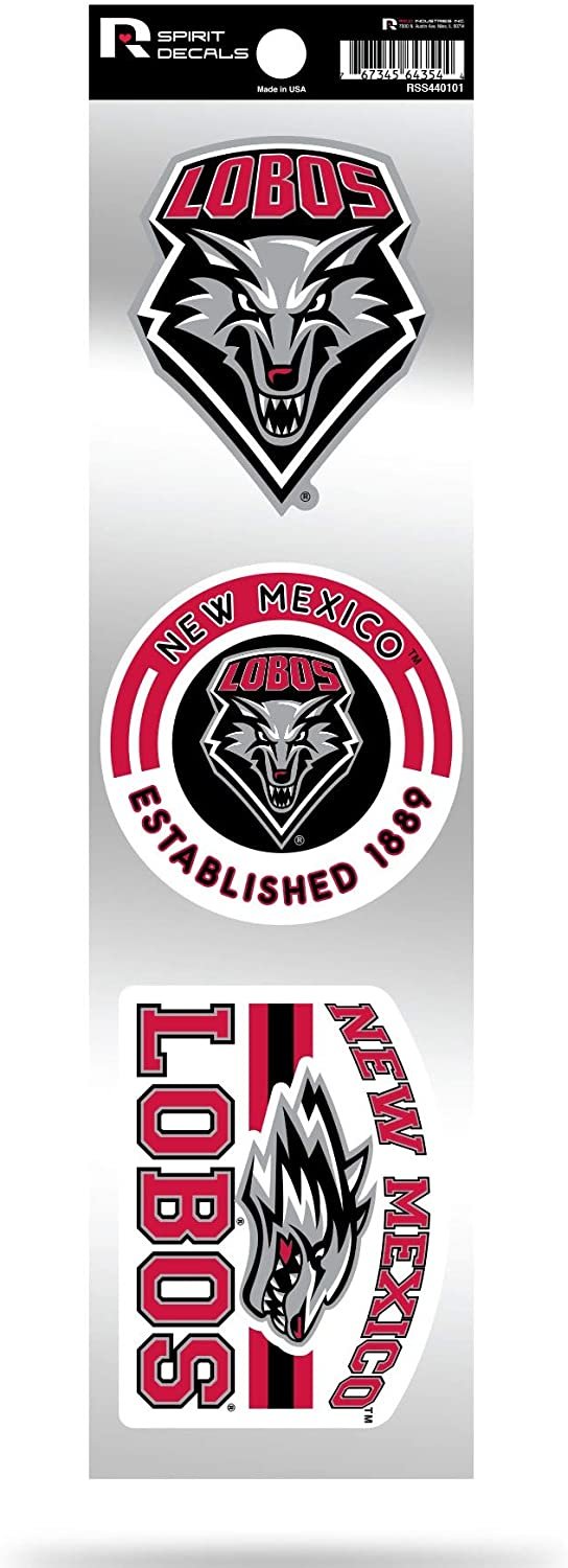 New Mexico Lobos Triple Retro Throwback Spirit Decals Flat Vinyl Auto Home Sticker Sheet University of