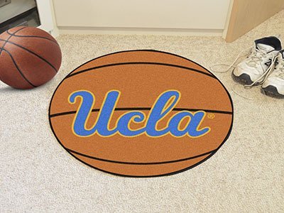 University of California Los Angeles Bruins UCLA 27 Inch Area Rug Floor Mat, Nylon, Anti-Skid Backing, Basketball Shaped