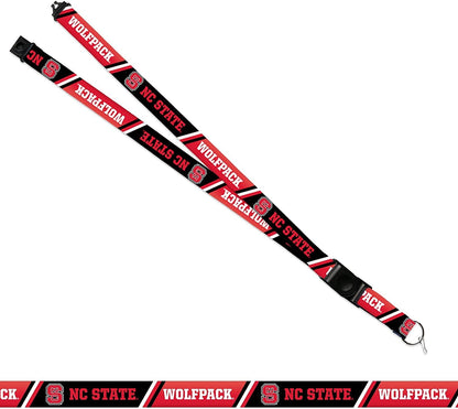 North Carolina State University Wolfpack Lanyard Keychain Double Sided 18 Inch Button Clip Safety Breakaway