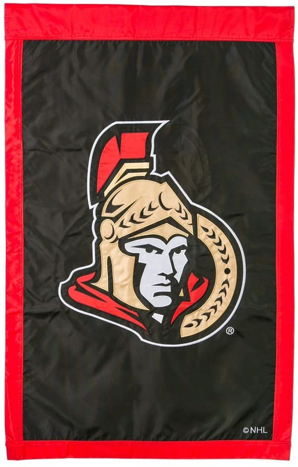 Ottawa Senators Premium Double Sided Banner House Flag, Embroidered Applique, 28x44 Inch