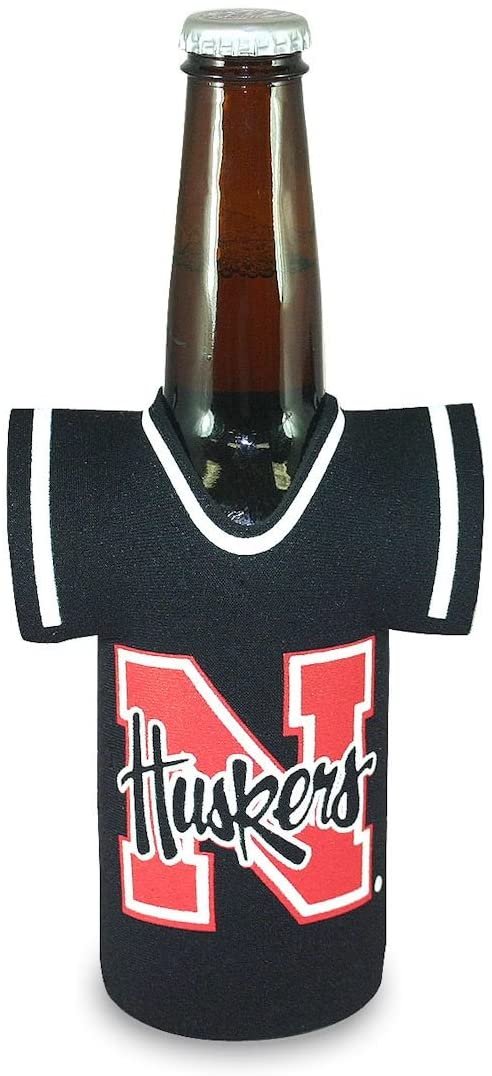 University of Nebraska Cornhsukers 16oz Drink Bottle Cooler Insulated Neoprene Beverage Holder, Team Jersey Design