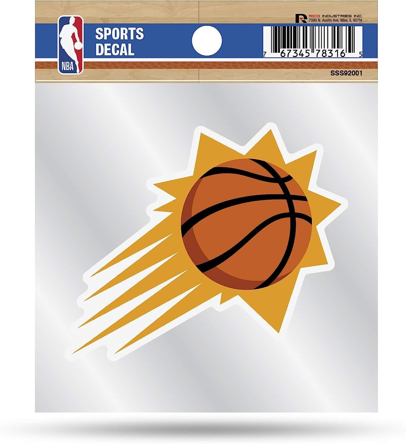 Phoenix Suns 4x4 Die Cut Inch Decal Sticker Flat Vinyl, Primary Logo, Clear Backing