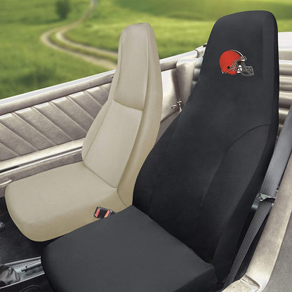 Cleveland Browns Premium Embroidered Black Auto Bucket Seat Cover, 48x20 Inch, Elastic