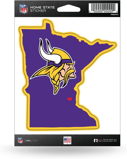Minnesota Vikings 5 Inch Sticker Decal, Home State Design, Flat Vinyl, Full Adhesive Backing