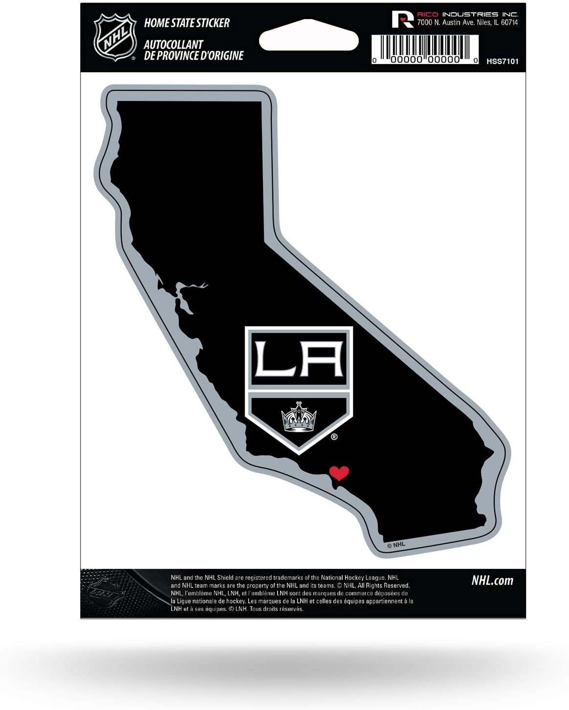 Los Angeles Kings 5 Inch Sticker Decal, Home State Design, Flat Vinyl, Full Adhesive Backing