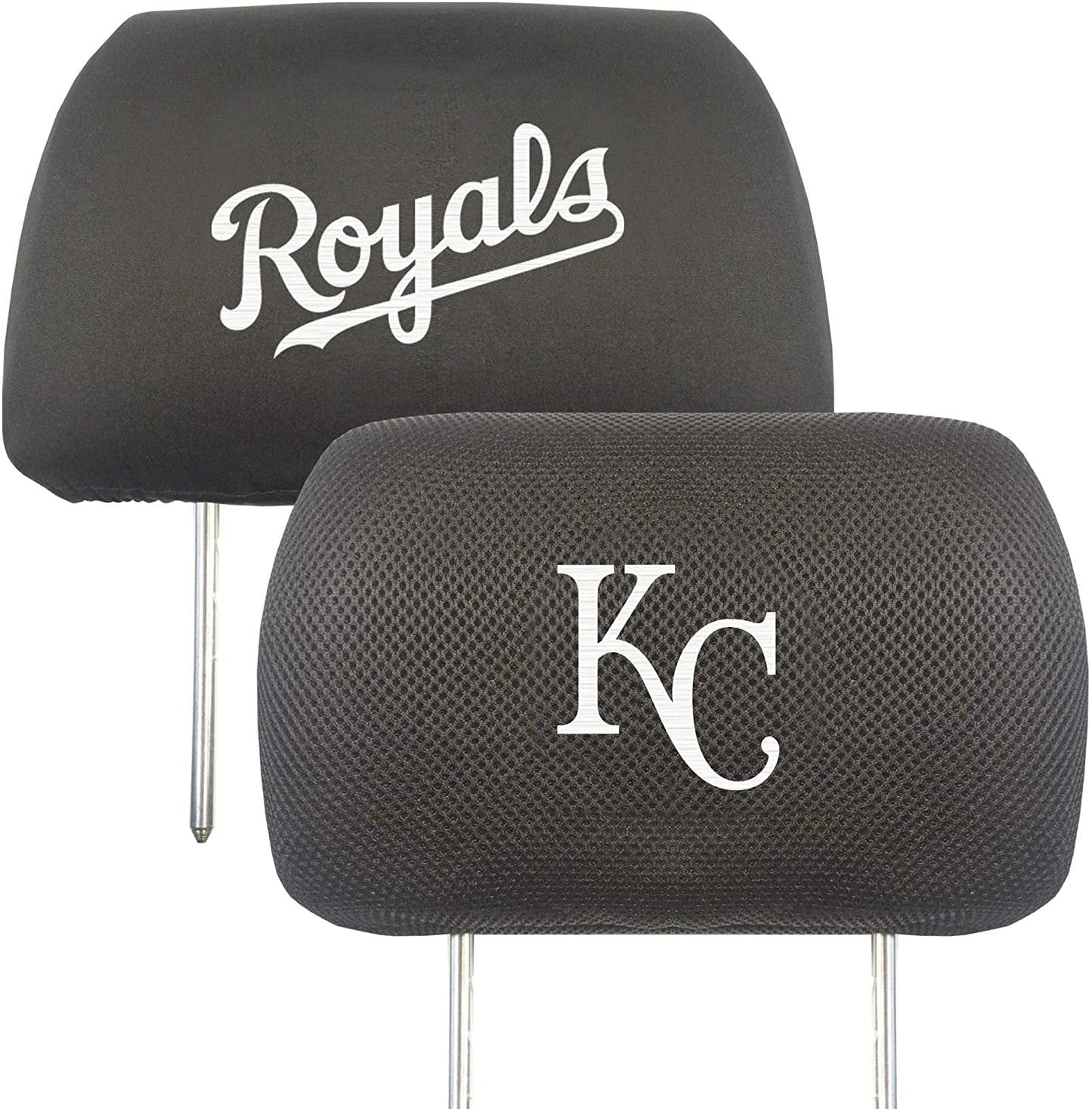 Kansas City Royals Pair of Premium Embroidered Auto Head Rest Covers, Black Elastic, 10x14 Inch