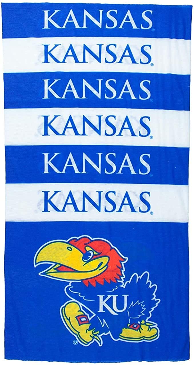 University of Kansas Jayhawks Bandana Superdana, 10 Inch, Elastic Lightweight Scarf Bandana Neck Gaiter Beanie Headband Ninja