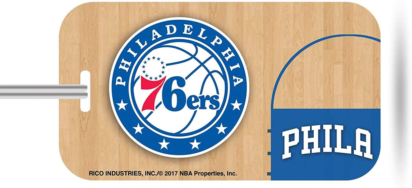 Philadelphia 76ers Team Luggage Bag Tag, ID Card on Back, Rigid Plastic