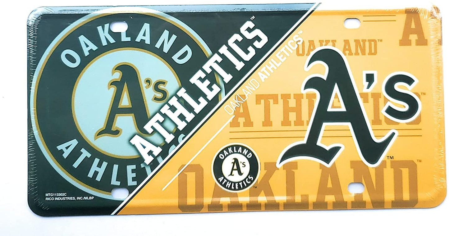 Oakland Athletics A's Metal Tag License Plate Novelty 6x12 Inch Split Design