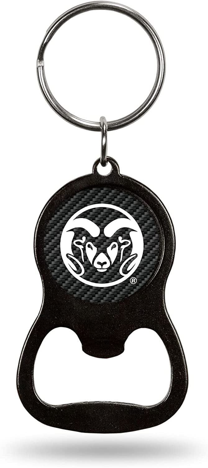 Colorado State University Rams Premium Solid Metal Keychain Bottle Opener, Carbon Fiber Design