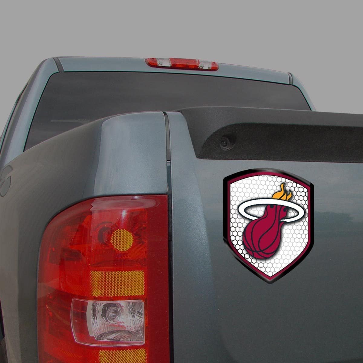 Miami Heat High Intensity Reflector, Shield Shape, Raised Decal Sticker, 2.5x3.5 Inch, Home or Auto, Full Adhesive Backing