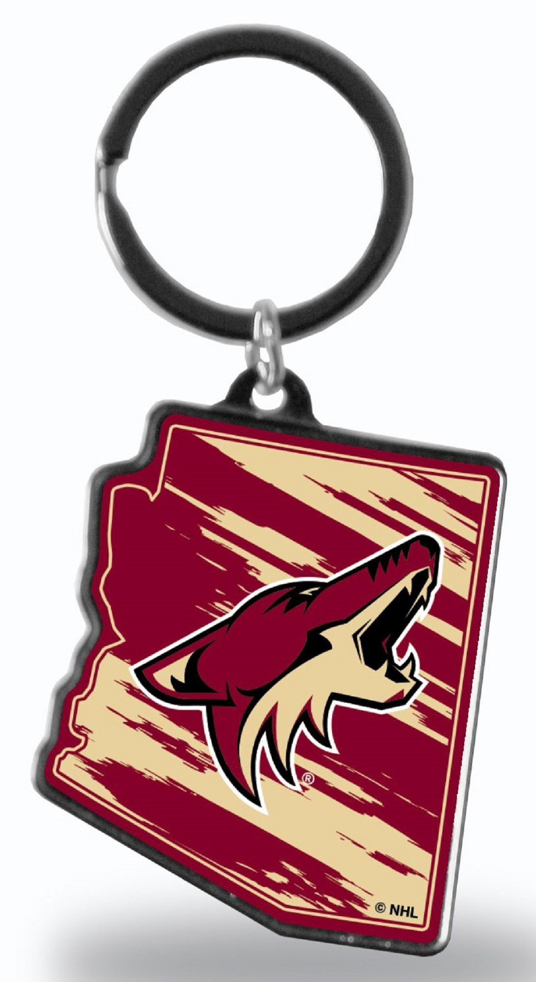 Arizona Coyotes Metal Keychain State Shape