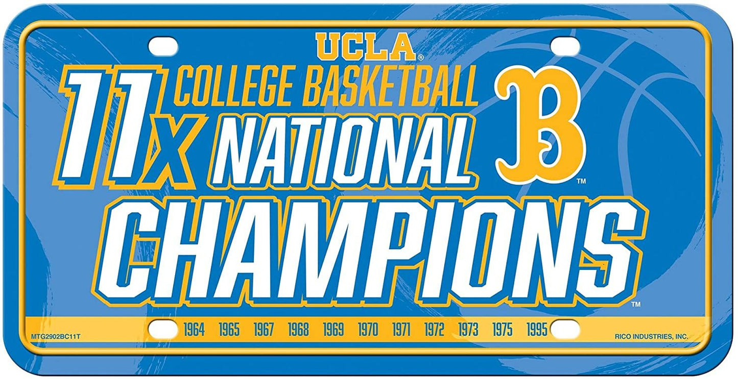 UCLA Bruins Metal Auto Tag License Plate, 11-Time Champions, 6x12 Inch