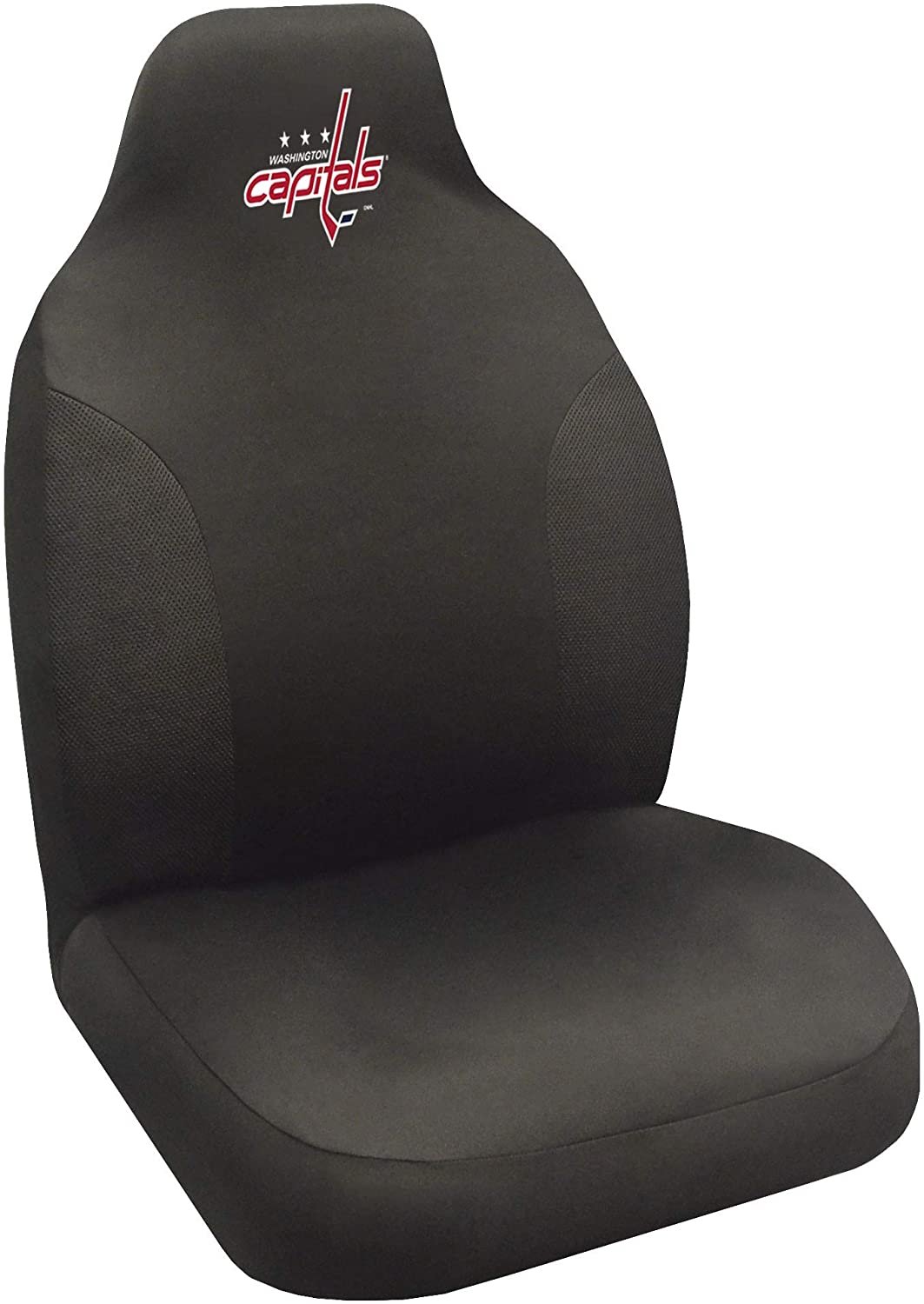 Washington Capitals Premium Embroidered Black Auto Bucket Seat Cover, 48x20 Inch, Elastic