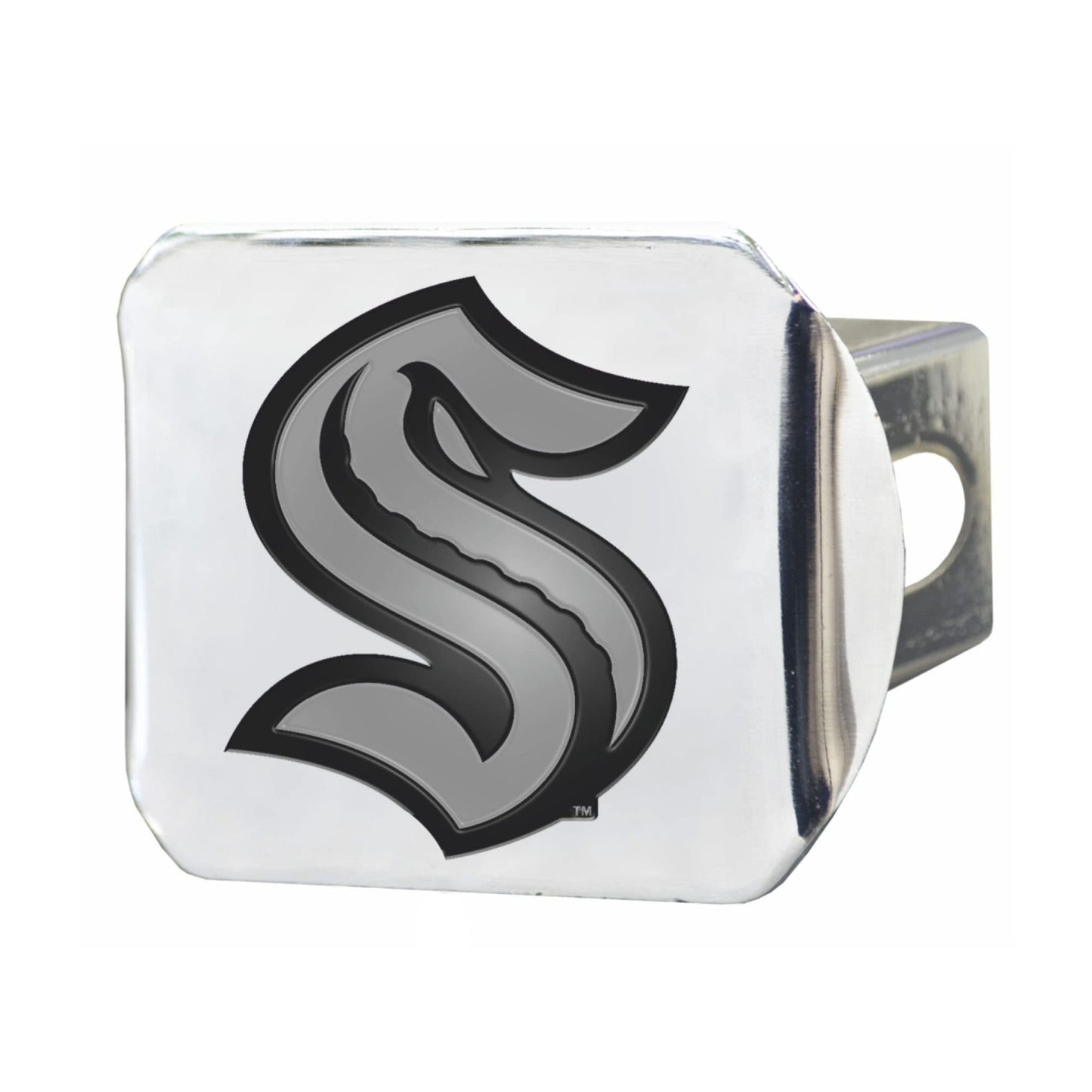 Seattle Kraken Hitch Cover Solid Metal with Raised Chrome Metal Emblem 2" Square Type III