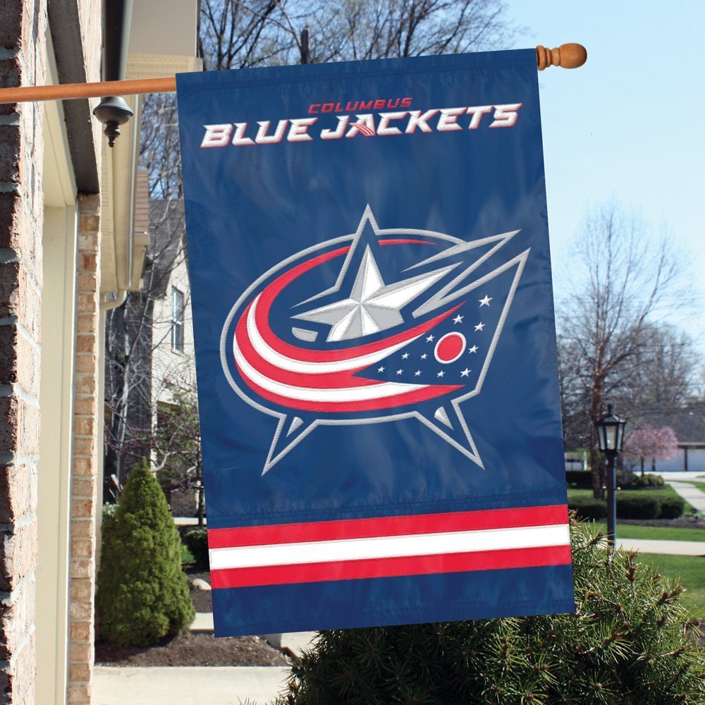 Columbus Blue Jackets Premium Double Sided Banner Flag Applique Embroidered 28x44 Inches