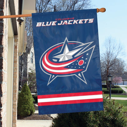 Columbus Blue Jackets Premium Double Sided Banner Flag Applique Embroidered 28x44 Inches