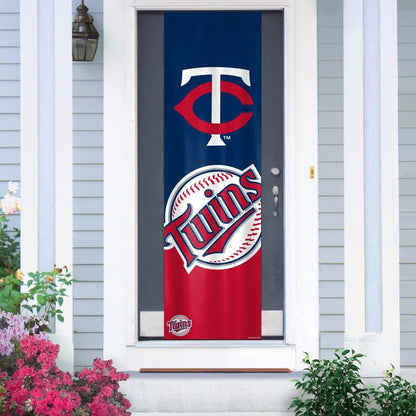 Minnesota Twins Door Banner Flag, 84 x 24 Inch, Elastic Straps on Back, House or Office