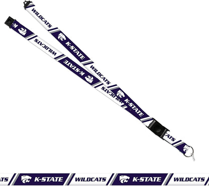 Kansas State University Wildcats Lanyard Keychain Double Sided 18 Inch Button Clip Safety Breakaway