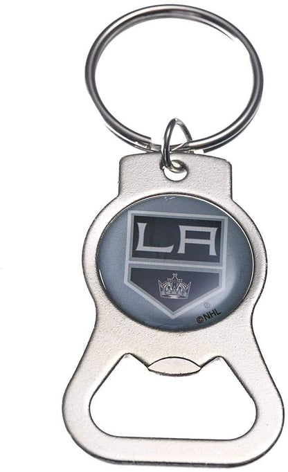 Los Angeles Kings Premium Solid Metal Bottle Opener Keychain, Silver Key Ring, Team Logo