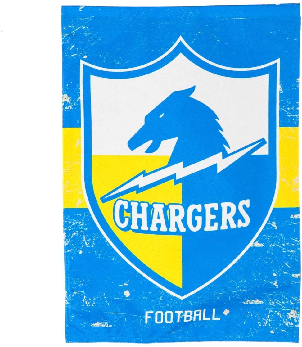 Los Angeles Chargers Garden Flag Banner, Double Sided, Linen, Retro Vintage Design, 12.5x18 Inch