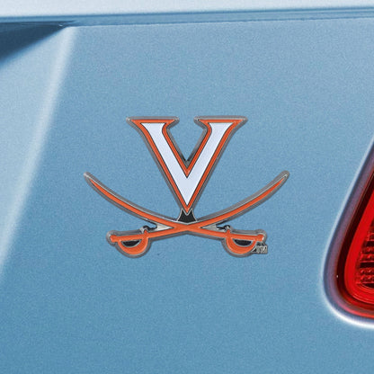 University of Virginia Cavaliers Solid Metal Color Auto Emblem Raised Die Cut