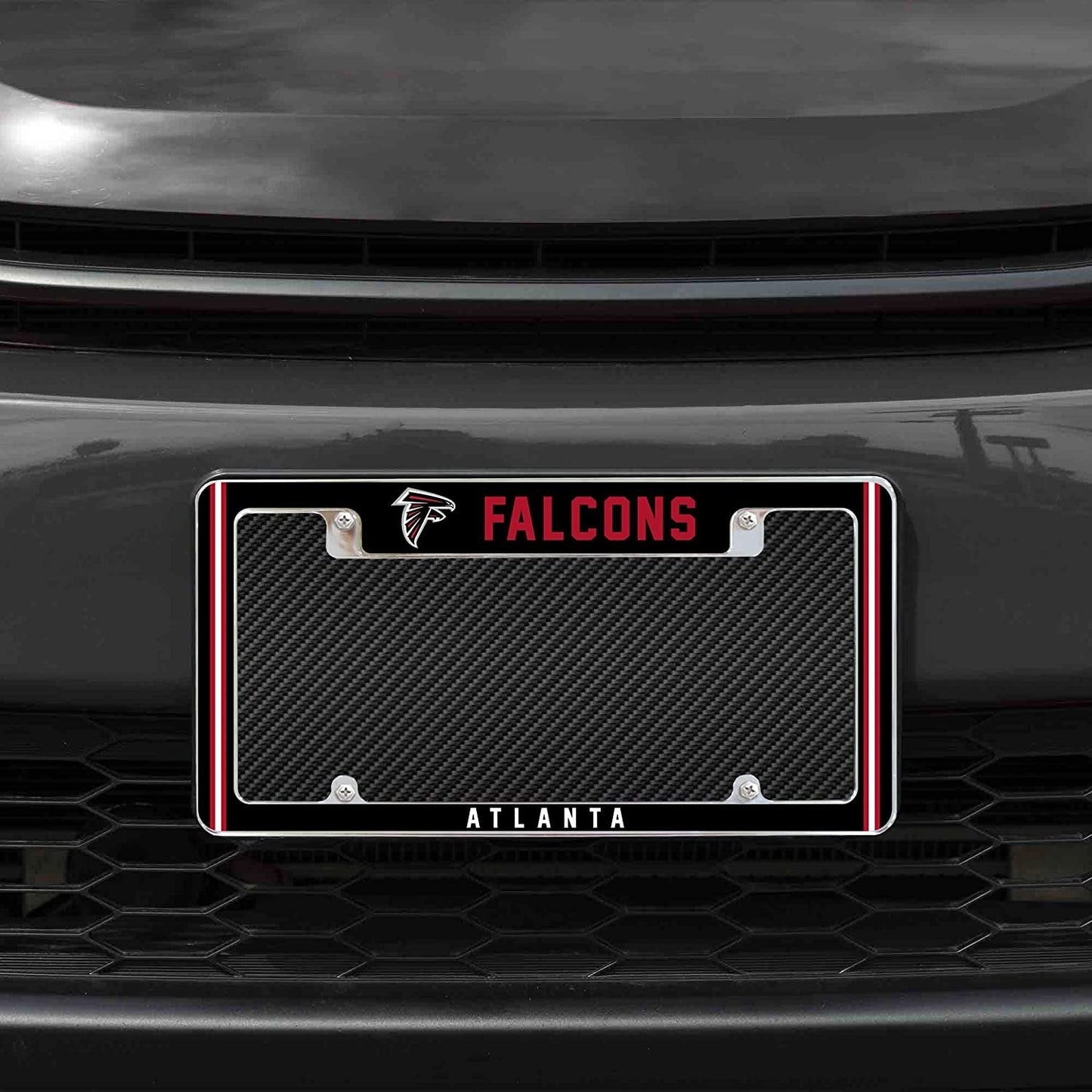 Atlanta Falcons Metal License Plate Frame Chrome Tag Cover Alternate Design 6x12 Inch