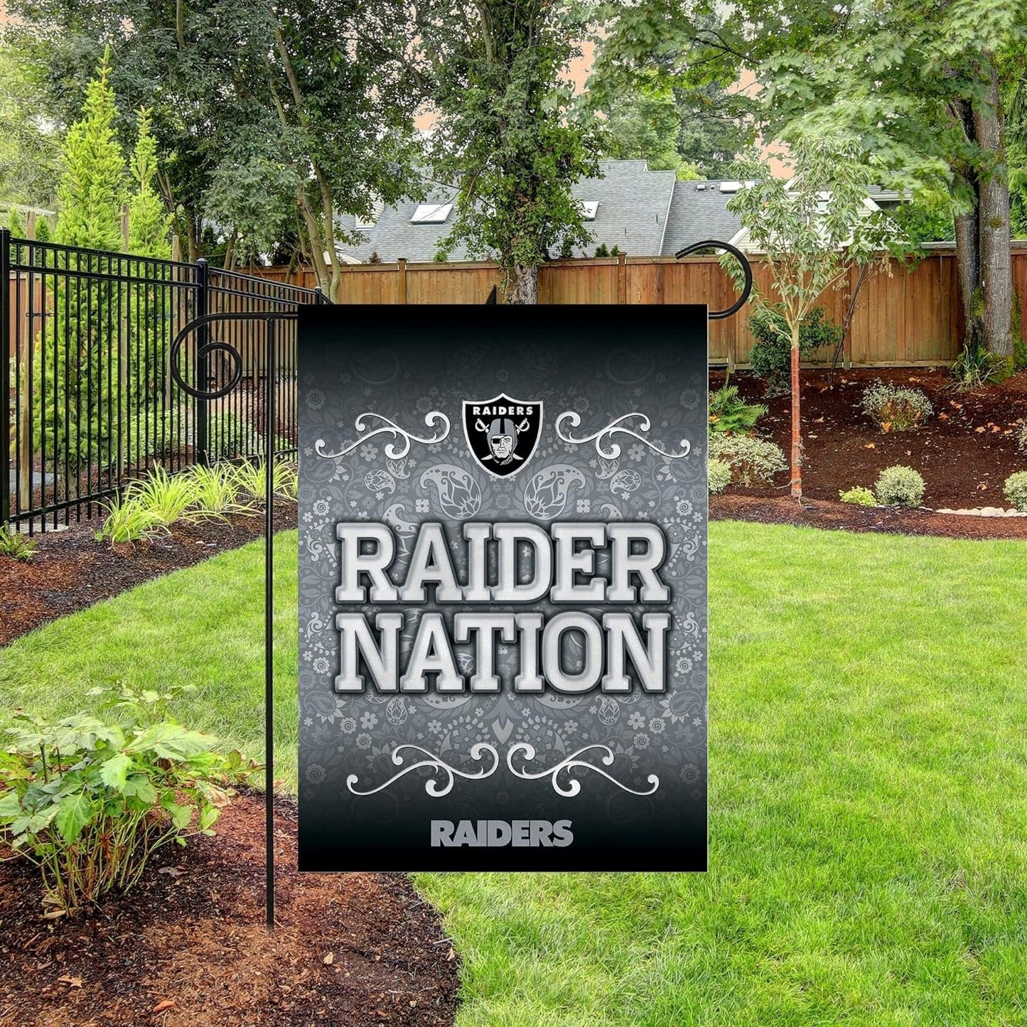 Las Vegas Raiders Premium Double Sided Garden Flag Banner, 13x18 Inch, Display Pole Sold Separately