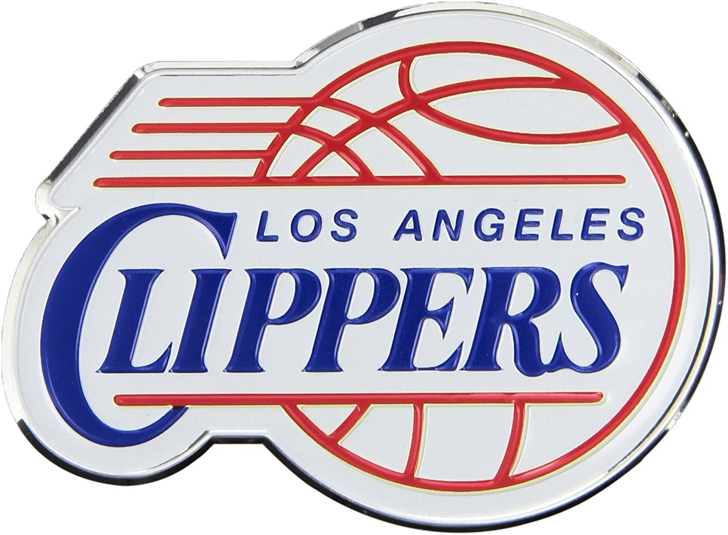 Los Angeles Clippers Premium Aluminum Metal Raised Auto Emblem, Primary Logo, Color Embossed, Full Adhesive Backing