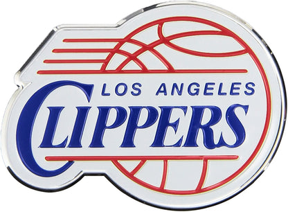 Los Angeles Clippers Premium Aluminum Metal Raised Auto Emblem, Primary Logo, Color Embossed, Full Adhesive Backing