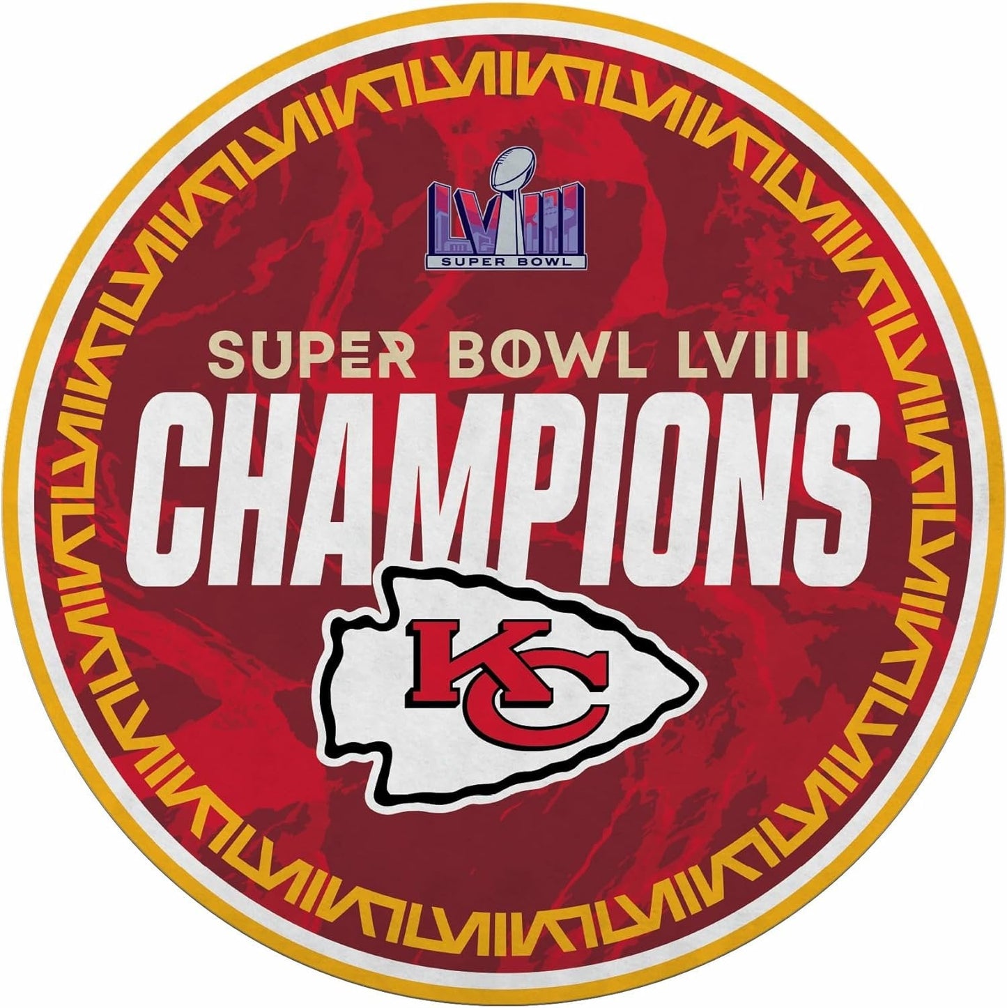 Kansas City Chiefs 2024 Super Bowl Champions Soft Felt Wall Pennant, Shape Cut, 18 Inch, Easy to Hang